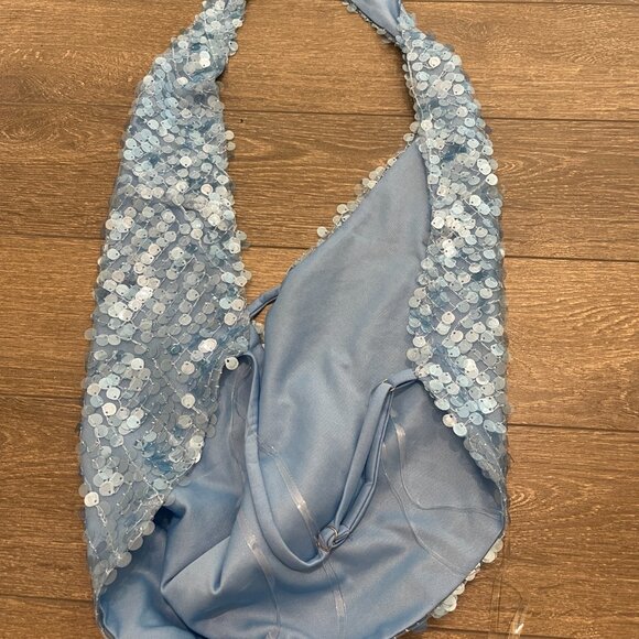 Peppermayo Blue Sequin Halter Top- New with Tags - Picture 7 of 8